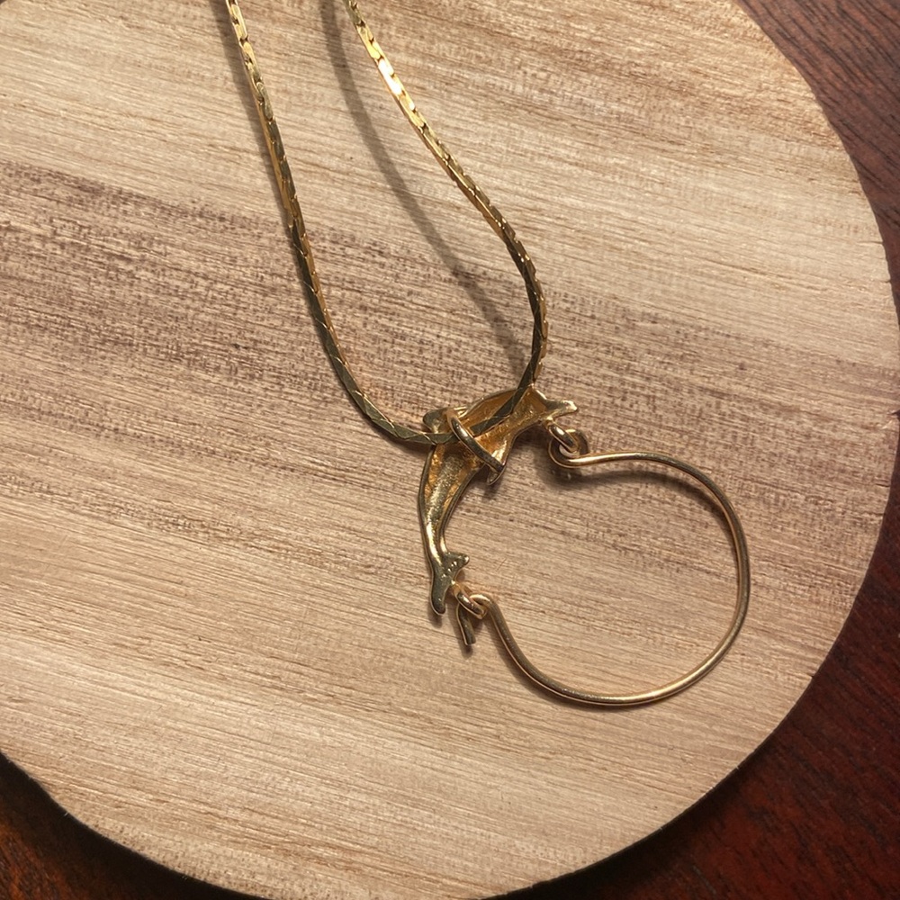 Vintage 80’s 14K Dolphin Charm Carrying Pendant - Picture 6 of 6